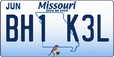 MO license plate BH1K3L