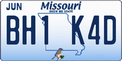 MO license plate BH1K4D