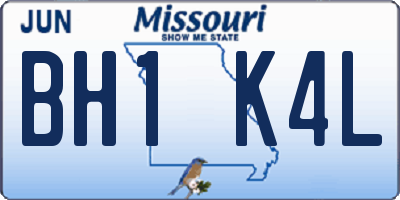 MO license plate BH1K4L