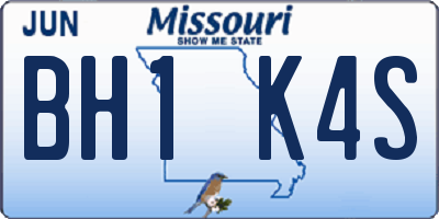 MO license plate BH1K4S