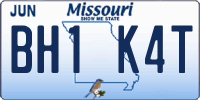 MO license plate BH1K4T