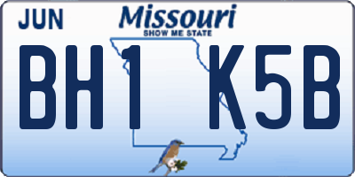 MO license plate BH1K5B