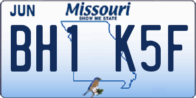 MO license plate BH1K5F