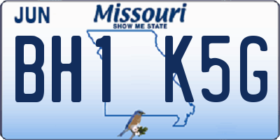 MO license plate BH1K5G