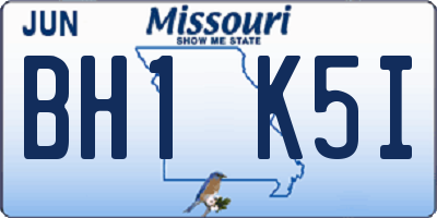 MO license plate BH1K5I