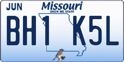MO license plate BH1K5L