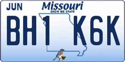 MO license plate BH1K6K