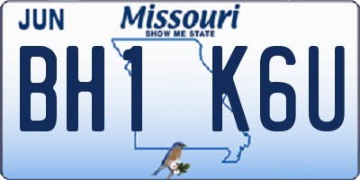 MO license plate BH1K6U