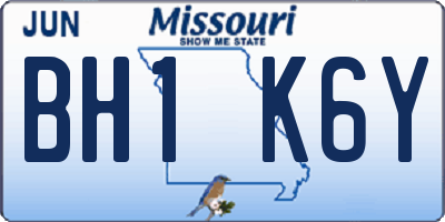 MO license plate BH1K6Y