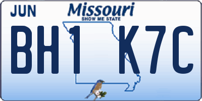 MO license plate BH1K7C