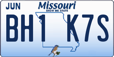 MO license plate BH1K7S
