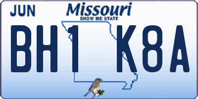 MO license plate BH1K8A