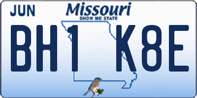 MO license plate BH1K8E