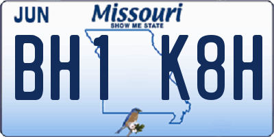 MO license plate BH1K8H