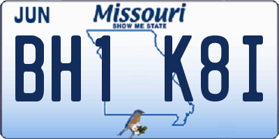 MO license plate BH1K8I
