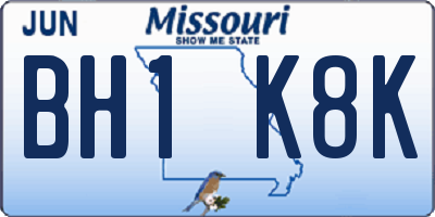 MO license plate BH1K8K
