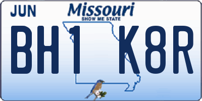 MO license plate BH1K8R