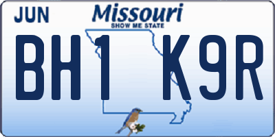 MO license plate BH1K9R