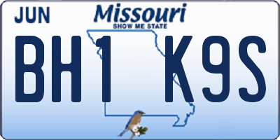 MO license plate BH1K9S