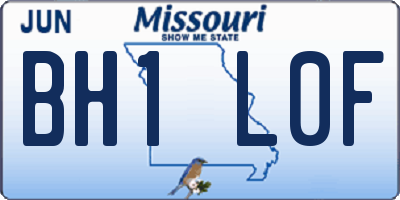 MO license plate BH1L0F