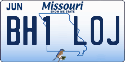 MO license plate BH1L0J