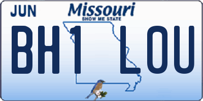 MO license plate BH1L0U