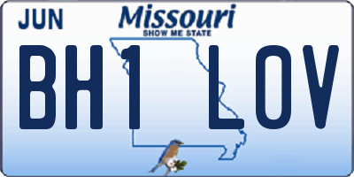 MO license plate BH1L0V