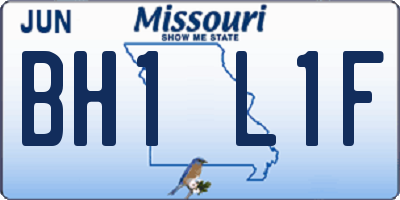 MO license plate BH1L1F