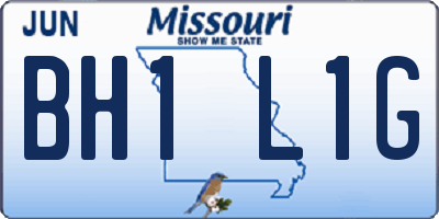 MO license plate BH1L1G