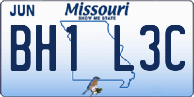 MO license plate BH1L3C
