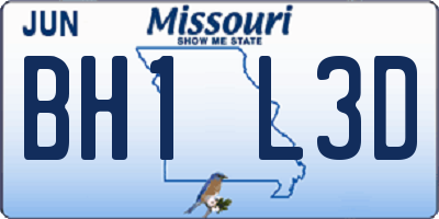 MO license plate BH1L3D