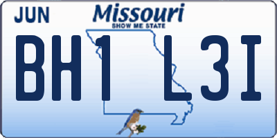 MO license plate BH1L3I