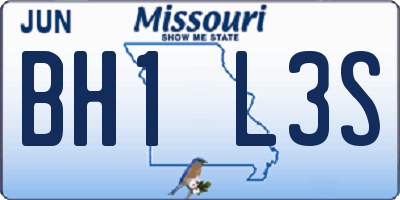 MO license plate BH1L3S