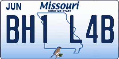 MO license plate BH1L4B
