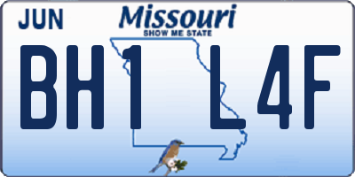 MO license plate BH1L4F