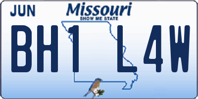 MO license plate BH1L4W