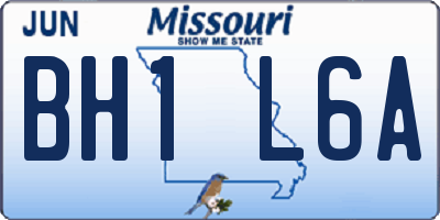 MO license plate BH1L6A