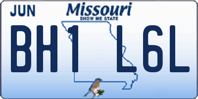 MO license plate BH1L6L