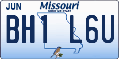 MO license plate BH1L6U