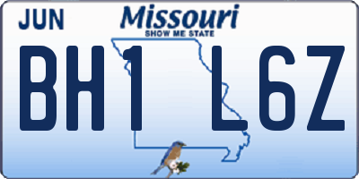 MO license plate BH1L6Z