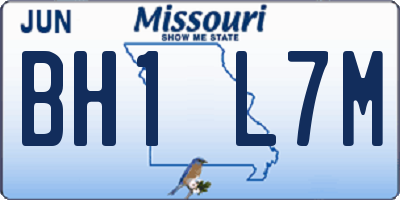 MO license plate BH1L7M