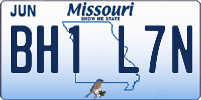 MO license plate BH1L7N