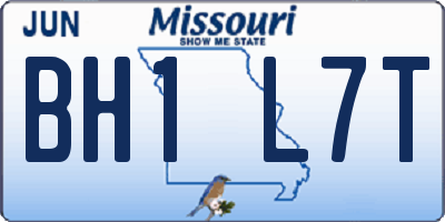 MO license plate BH1L7T