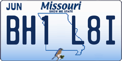 MO license plate BH1L8I