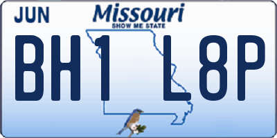 MO license plate BH1L8P