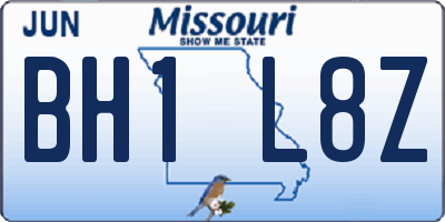 MO license plate BH1L8Z