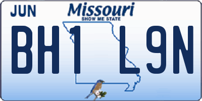 MO license plate BH1L9N