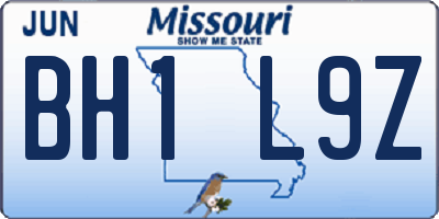 MO license plate BH1L9Z