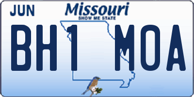 MO license plate BH1M0A
