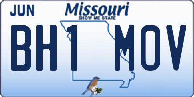 MO license plate BH1M0V